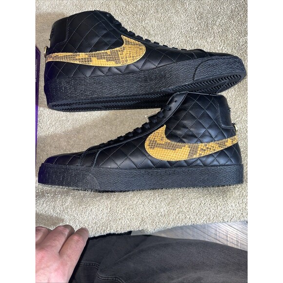Nike Sb Zoom Blazer Mid Qs Dv5078-001 Size 13 Black Snakeskin Supreme Collab main image 13